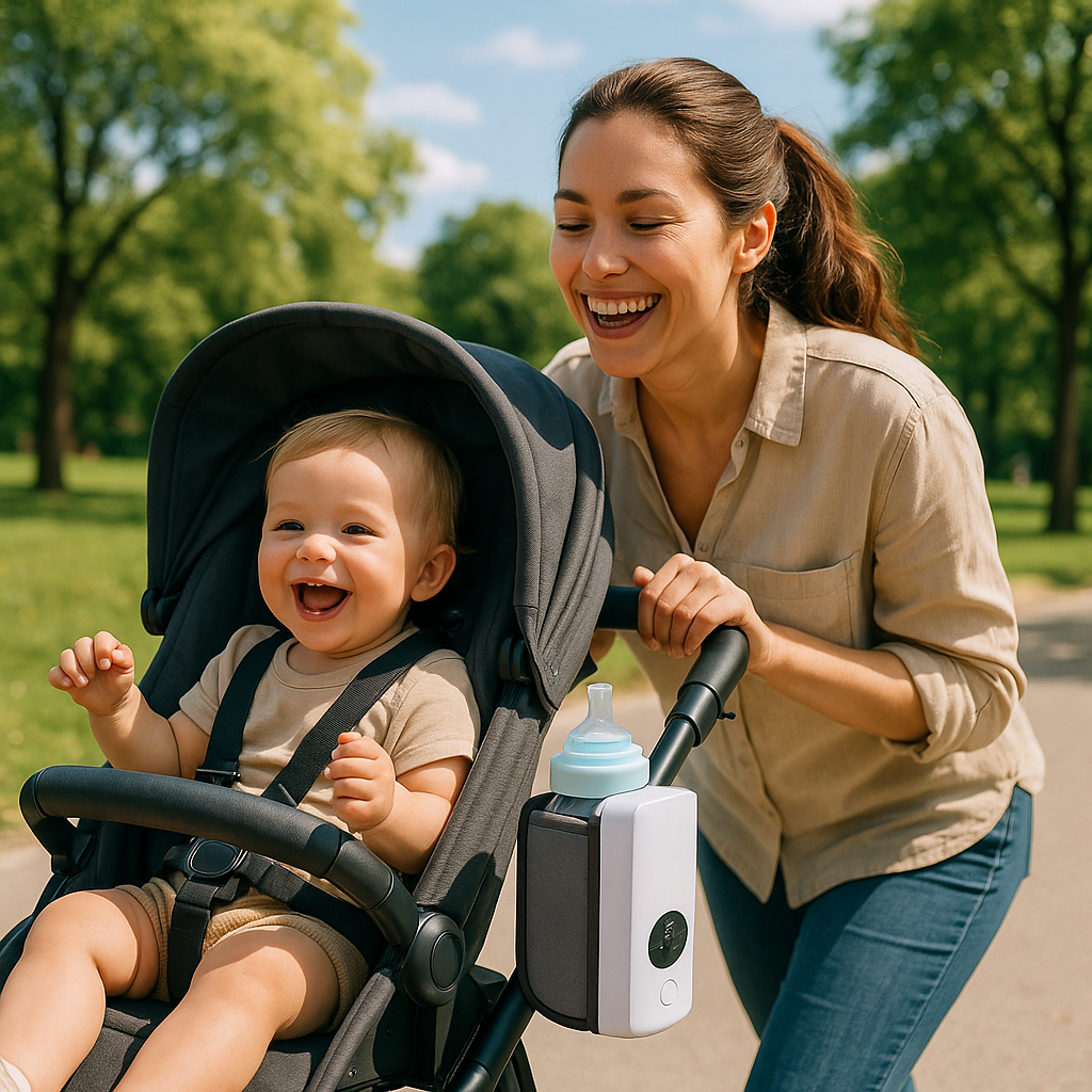 Chauffe-biberon-portable-tranquillité-mère-pousse-bébé-poussette