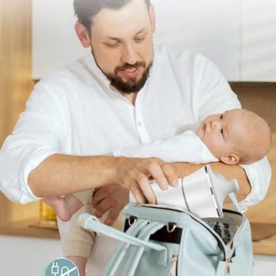 Chauffe-biberon-portable-voyageur-père-bébé-sac-à-langer