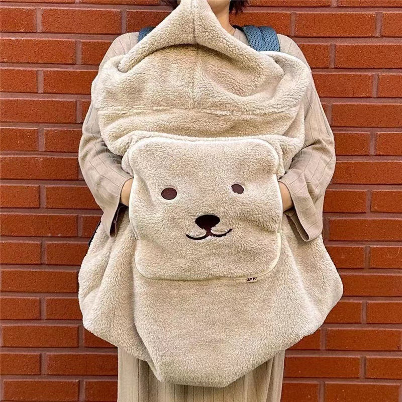Couverture-pour-porte-bebe-doudou-ourson-camel