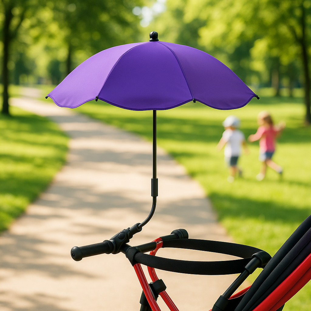 Ombrelle-poussette-ajustable-mauve