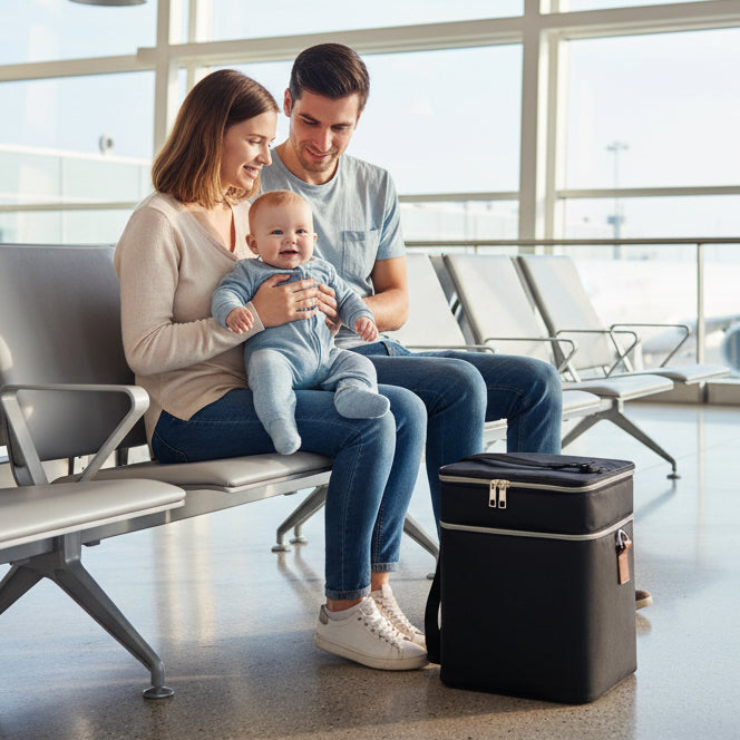 Parents aéroport avec porte biberon isotherme thermo