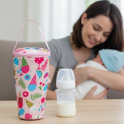 Porte biberon isotherme ergonomique rose