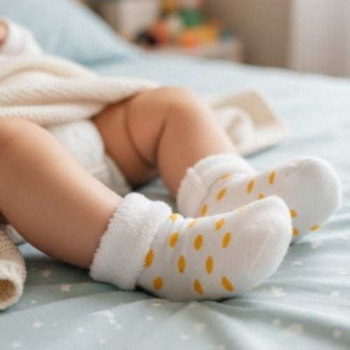 chaussette pour bebe antidérapante soft kaki