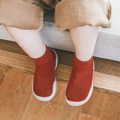 chaussure bebe souple hybride antidérapante rouge