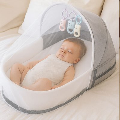 Lit bebe de voyage compact gris