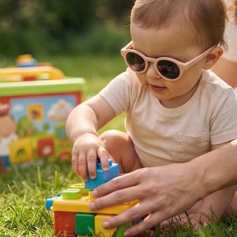lunettes de soleil bébé flexibles rose