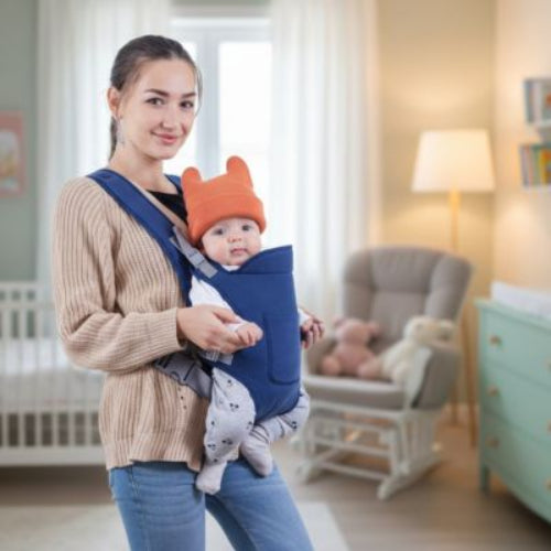 Porte bébé kangourou versatile 4 positions bleu