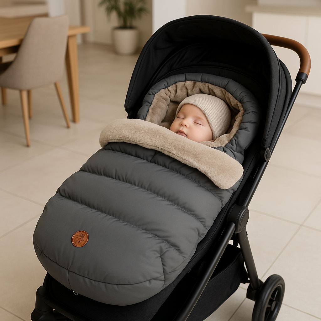 Bébé-dort-dans-chancelière-imperméable-nordique-grise