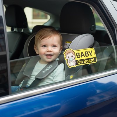 Bébé protégé par autocollant bébé à bord sécurité routière