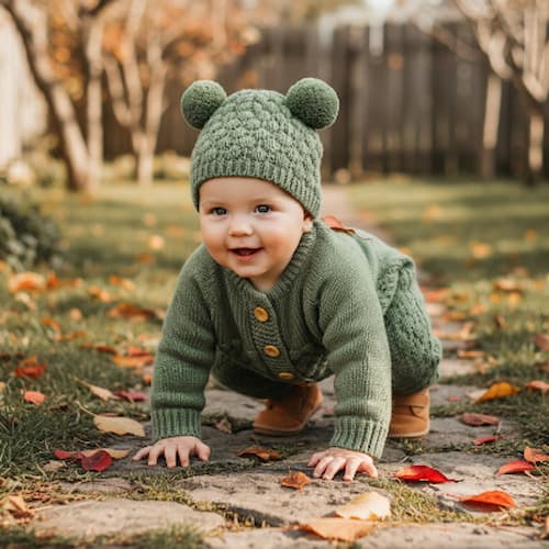 Bebe_a_4_pattes_dans_combinaison_chaude_bebe_cocon_cozy_vert