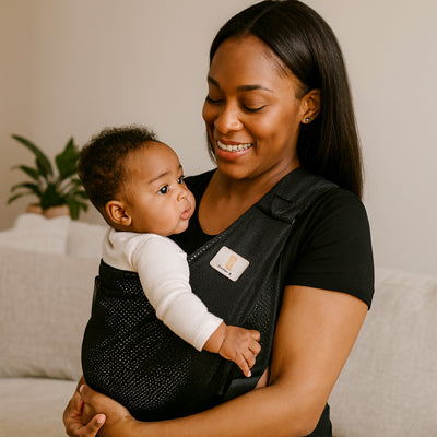Bonheur-mère-bébé-dans-écharpe-de-portage-bébé-kangourou-légèreté