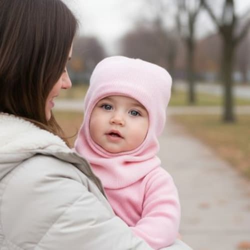 Cagoule bébé polyvalente couleur rose