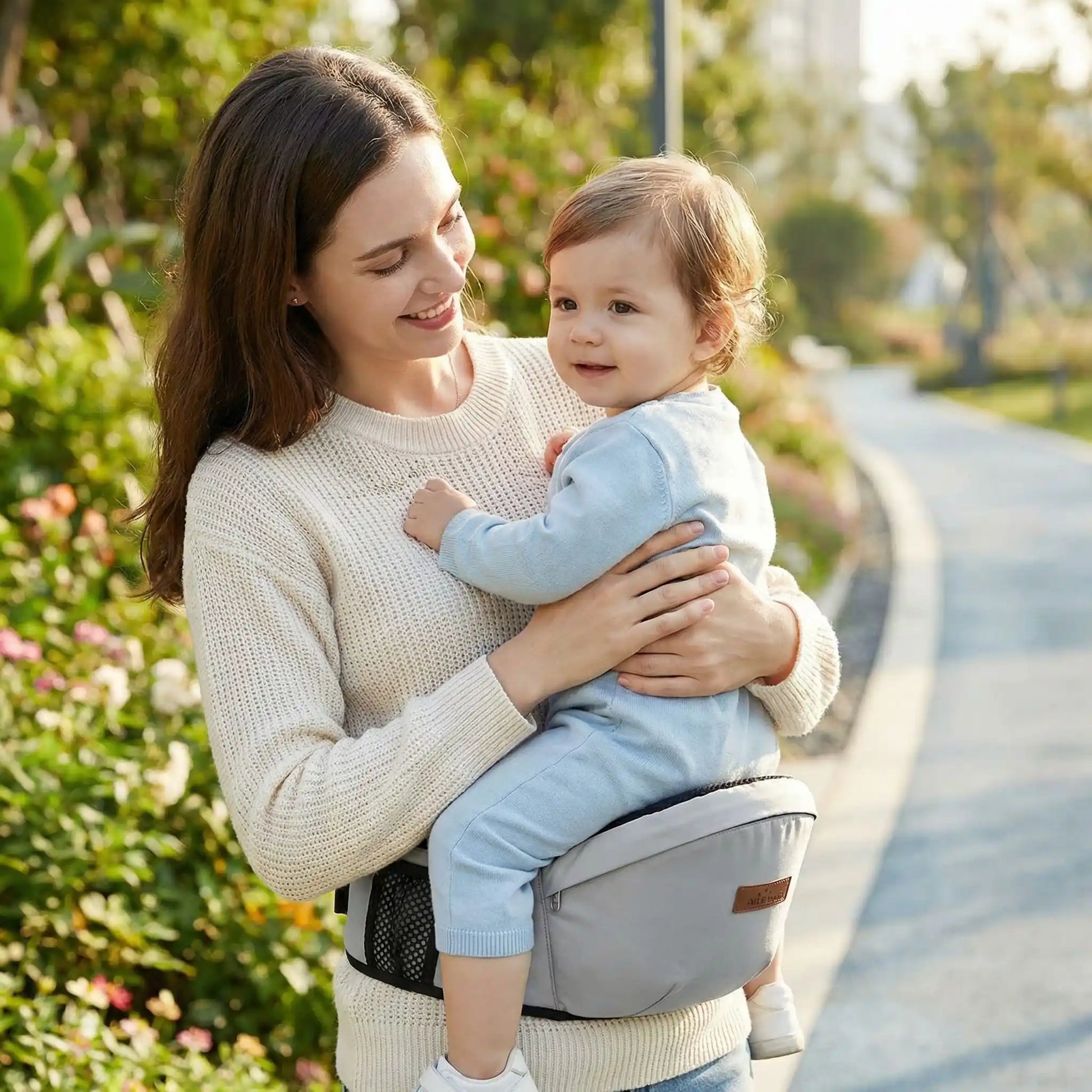 Ceinture porte bebe bambin gris