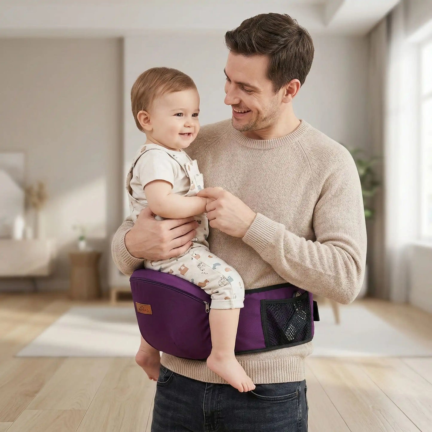 Ceinture porte bebe ultra confort  mauve