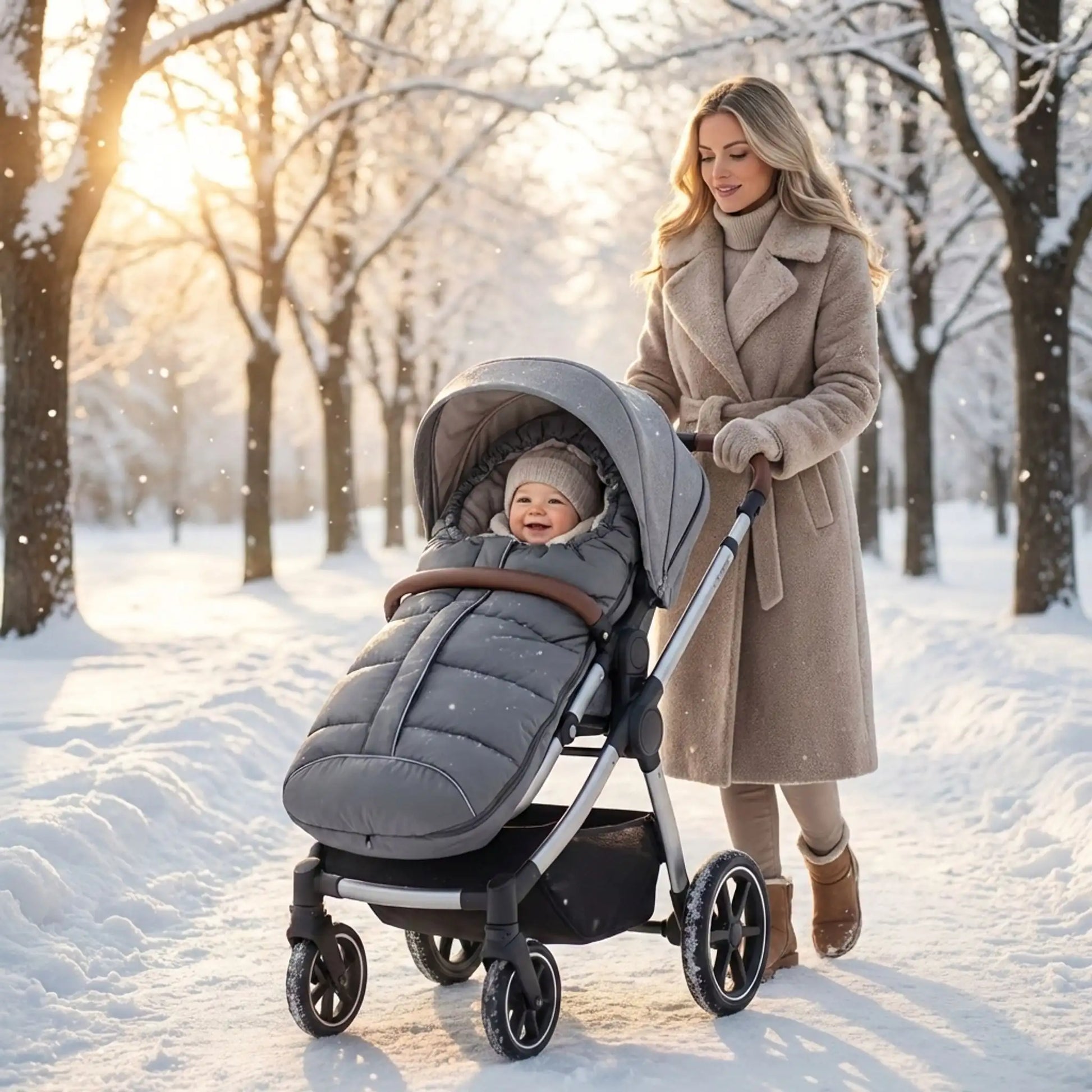 Chancelière bébé  balade hivernale grise