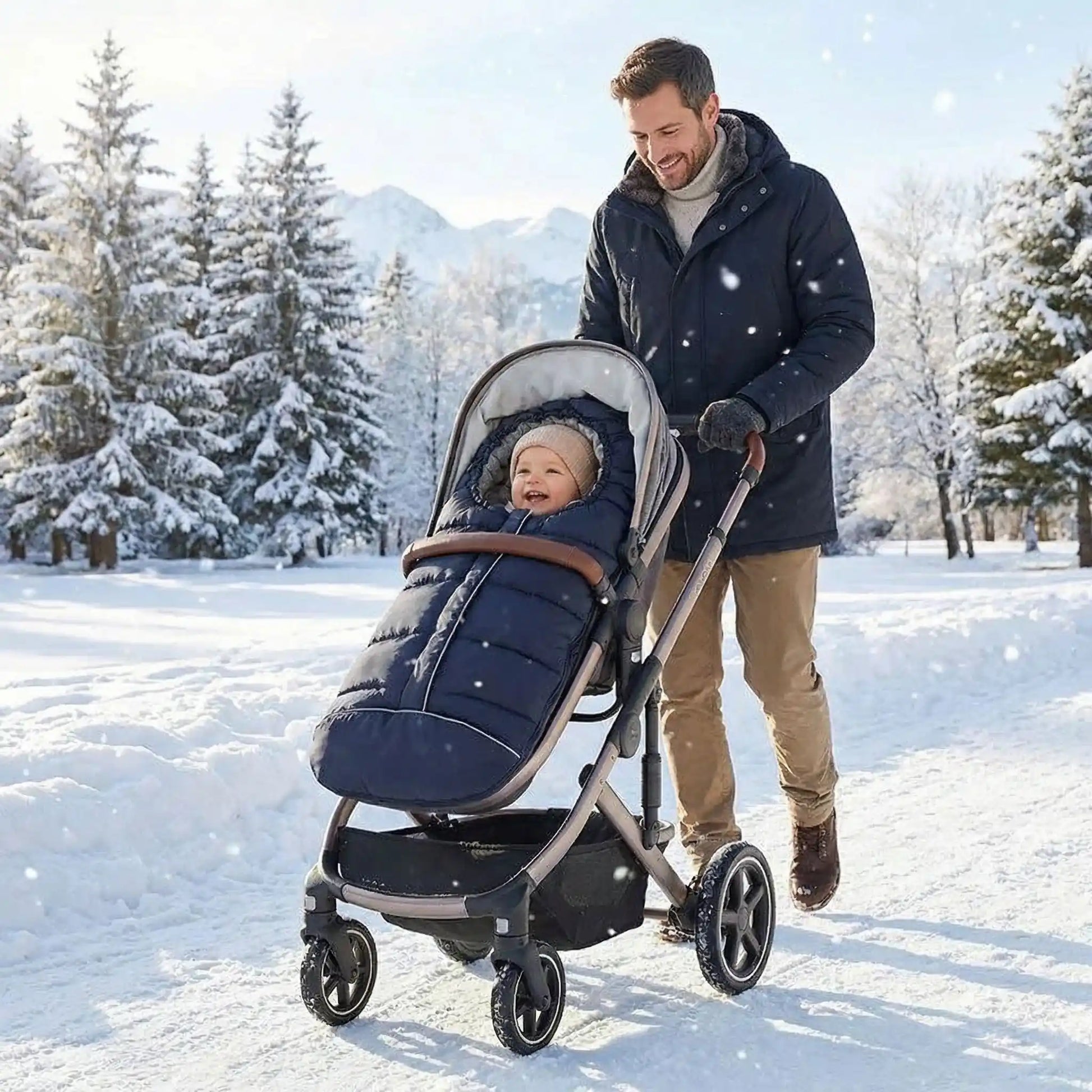 Chancelière bébé  balade hivernale  noire