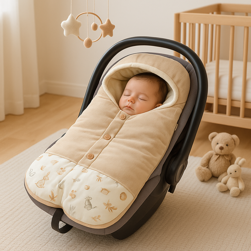 Chancelière universelle velours côtelé beige