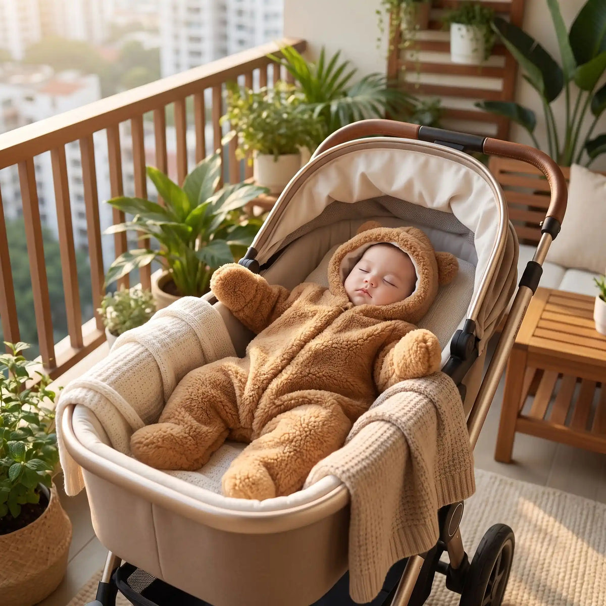 Combinaison polaire pour bebe coucou couleur kaki