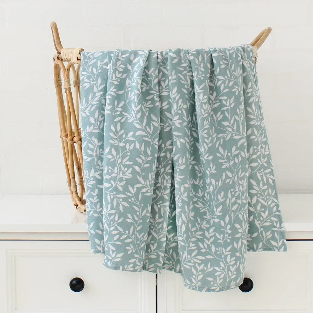 Couverture-d'emmaillotage-bambou-coton-extra-feuilles-blanches