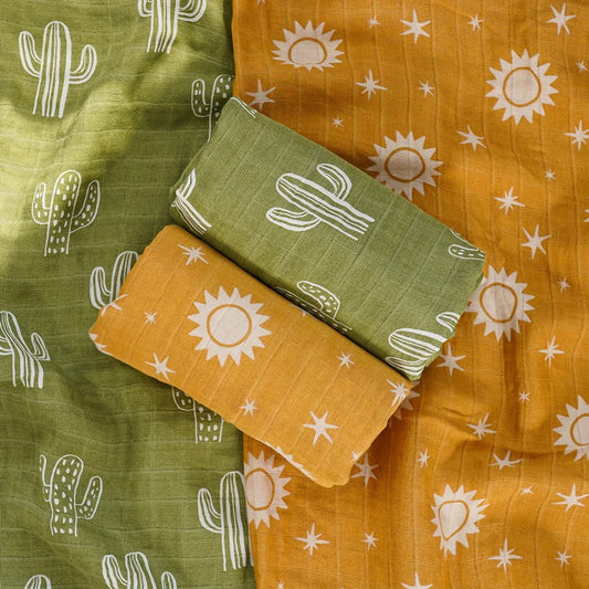 Couverture-d'emmaillotage-nature-soleil-cactus