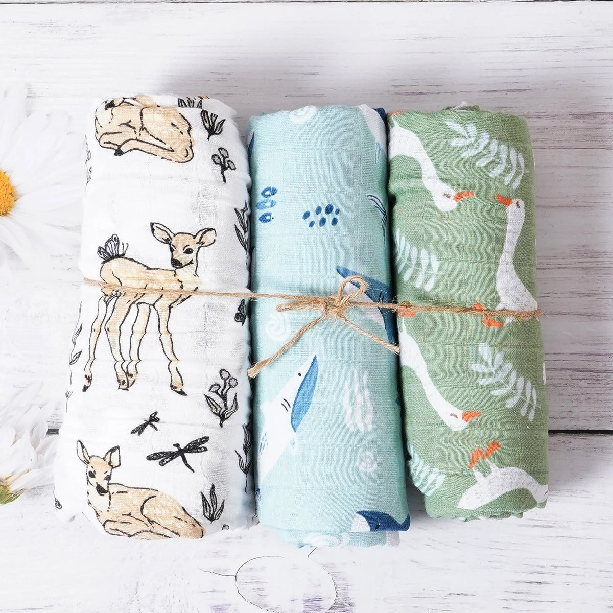 Couverture-d'emmaillotage-trio-plus-animaux
