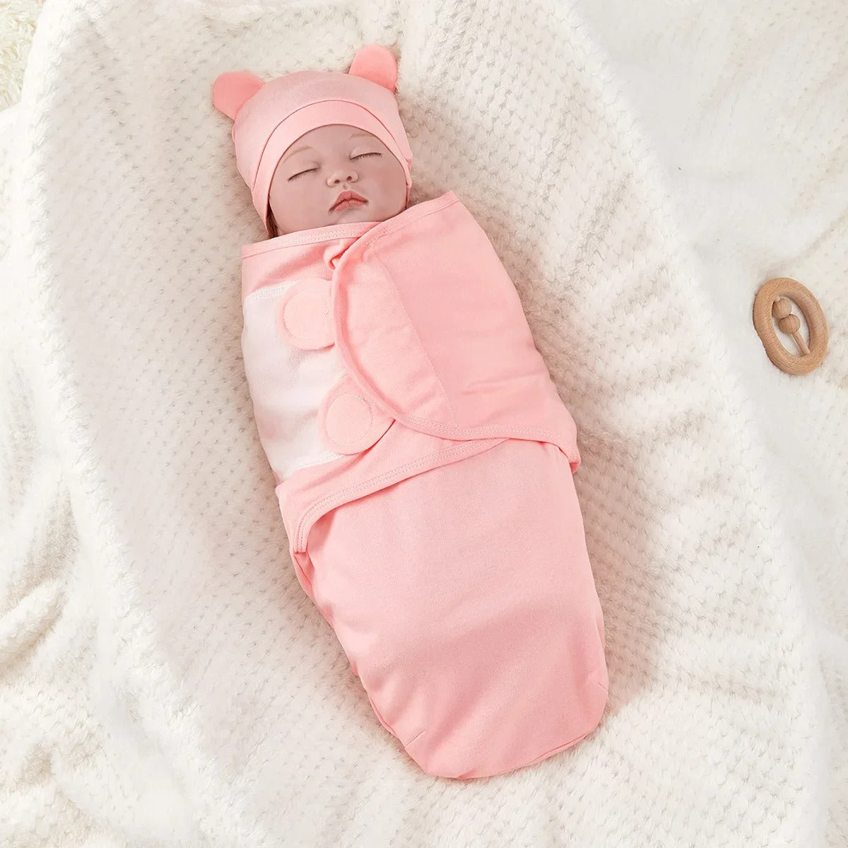 Couverture-emmaillotage-bonnet-confort-plus-rose