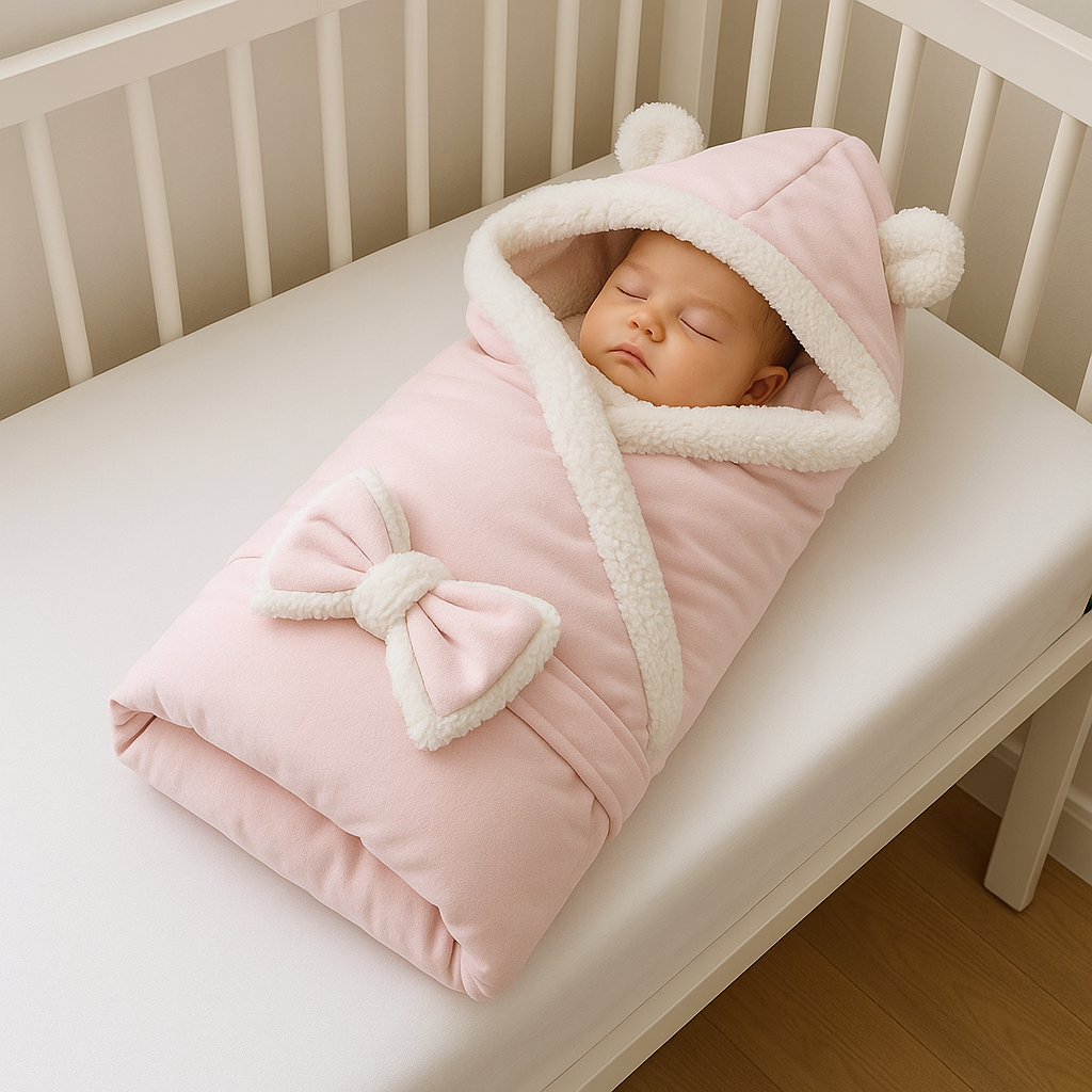Couverture nid d'ange polaire pastel rose