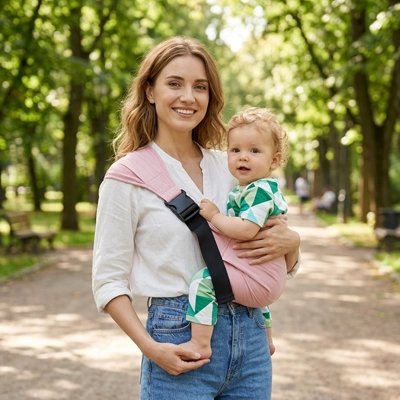 Écharpe porte bébé explorateur rose