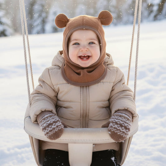 Enfant balançoire avec  cagoule pour bebe polaire
