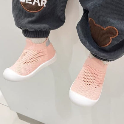 Enfant dans chaussure bebe mesh respirant rose