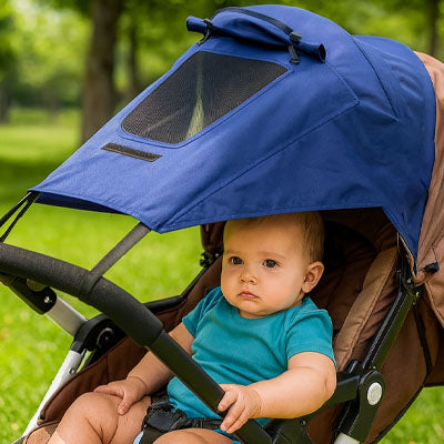Enfant-tranquille-sous-par-soleil-pour-poussette-imperméable