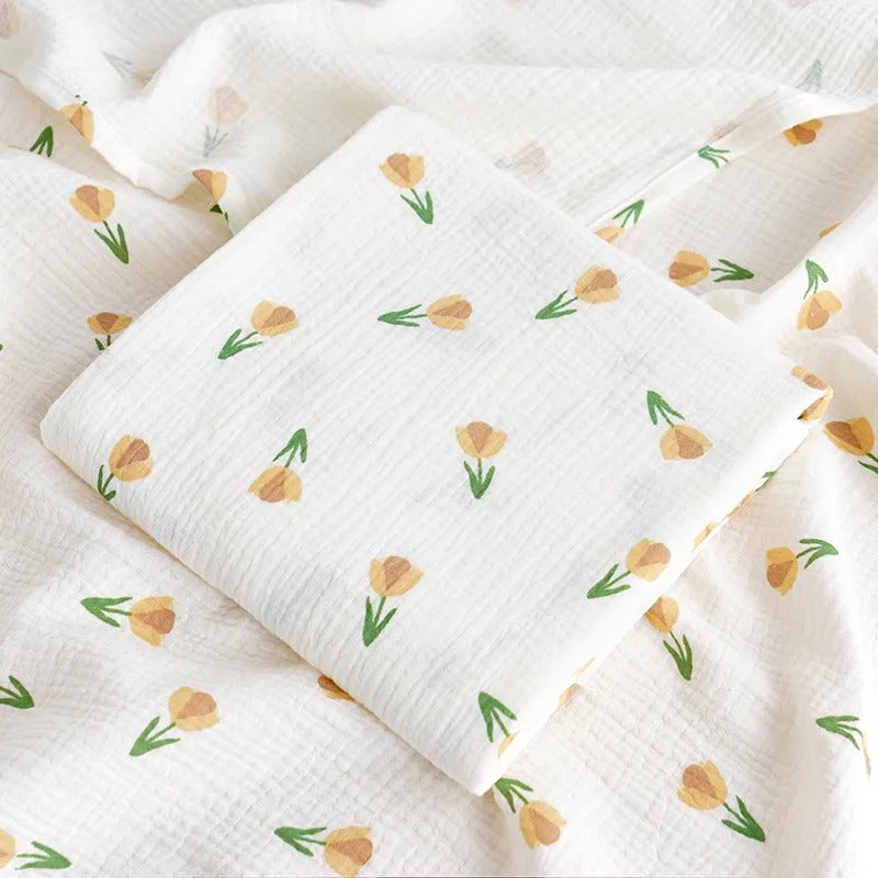 Lange-d'emmaillotage-mousseline-fleur