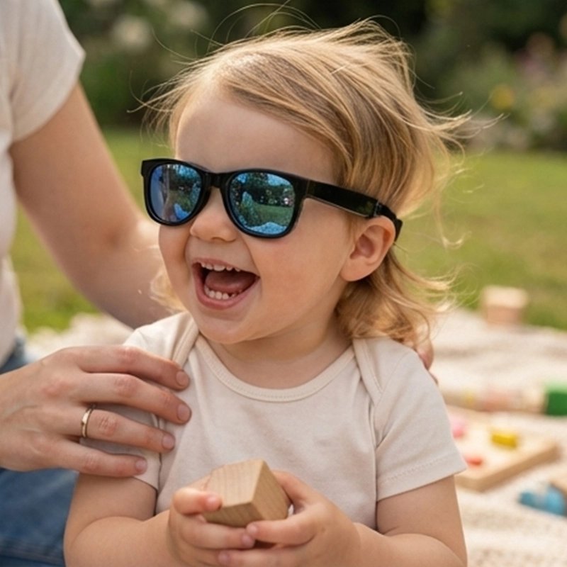 Lunettes de soleil bébé protection optimale bleues