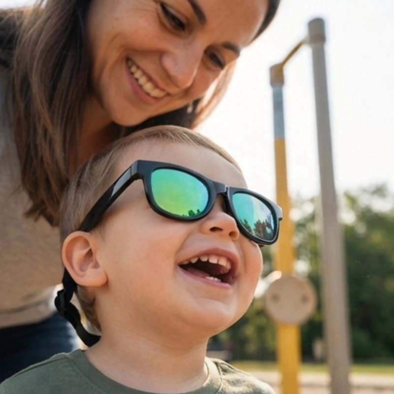 Lunettes de soleil bébé protection optimale vertes
