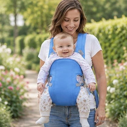 Maman avec poupon dans porte bébé ciel