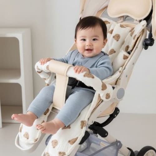 Matelas pour poussette doux câlin motif ourson