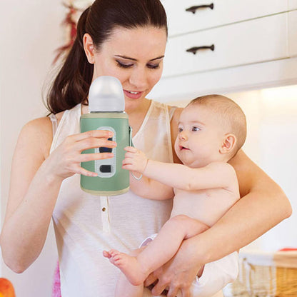 Mère-donne-chauffe-biberon-portable-nourrisson-à-bébé