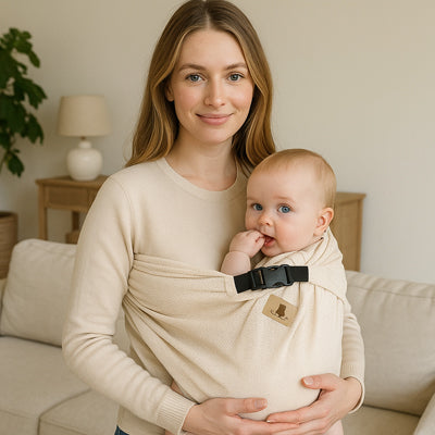 Mère-enfant-paisible-dans-écharpe-de-portage-bébé-kangourou-légèreté