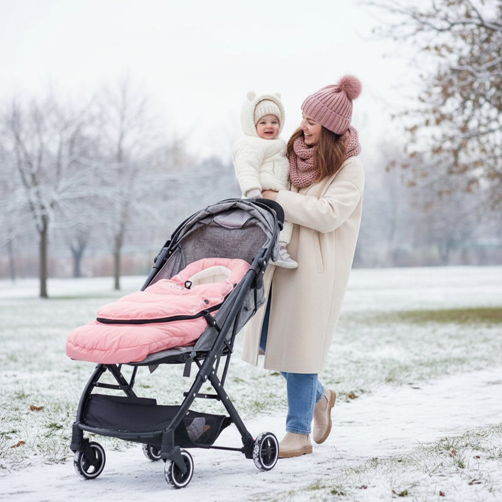 mère marche avec chancelière cozy double protection thermique