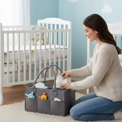 Mère range couche dans panier rangement bebe multifonctionnel