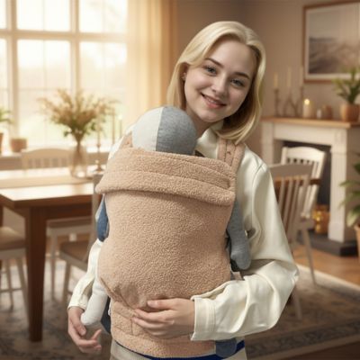 Mère dans maison avec porte bebe kangourou douceur velouté