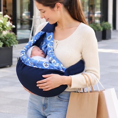 Mère en ville et Portage en écharpe cocooning
