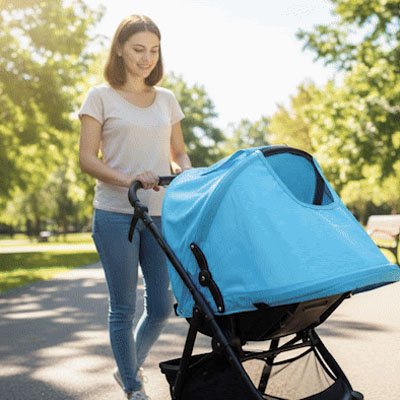 Pare soleil pour poussette optimum bleu