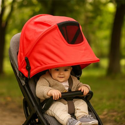 Pare soleil pour poussette optimum rouge