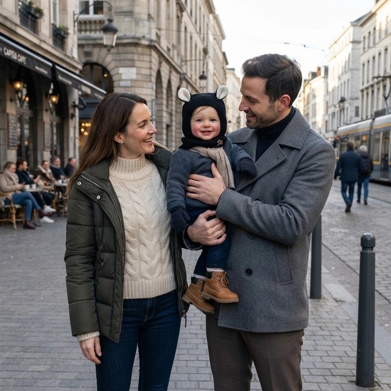 Parents avec cagoule pour bebe lapin rigolo 