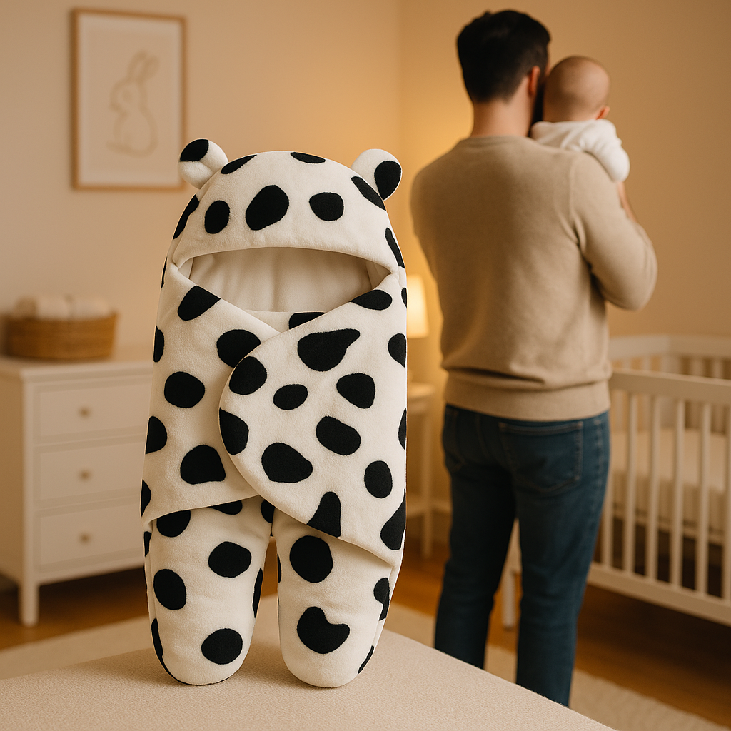 Père-réconforte-bébé-nid-d_ange-polaire-doux-câlin