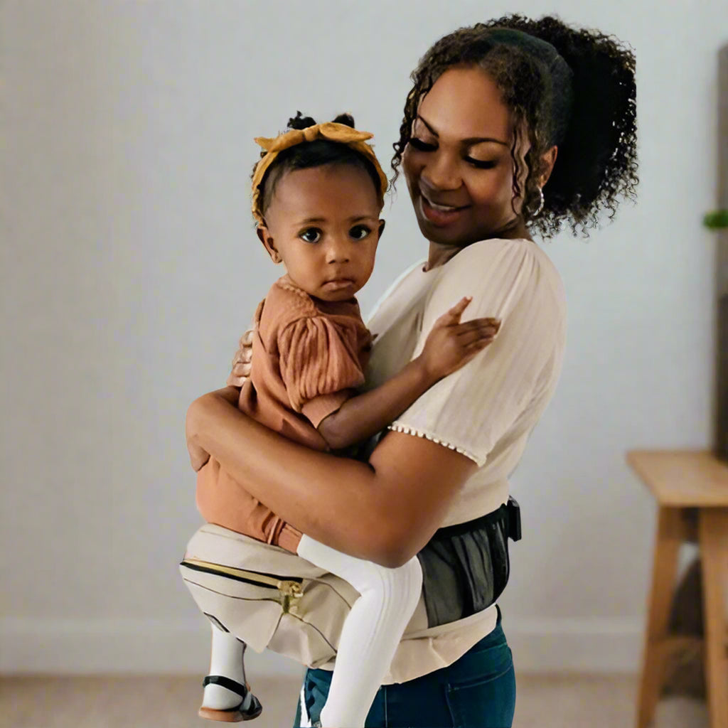 Porte-bebe-hanche-autonome-ergonomique-mère-contemple-fillette