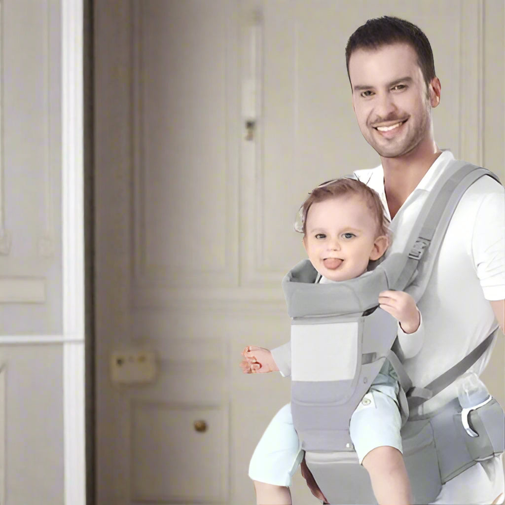 Porte-bébé-polyvalent-gris-pâle