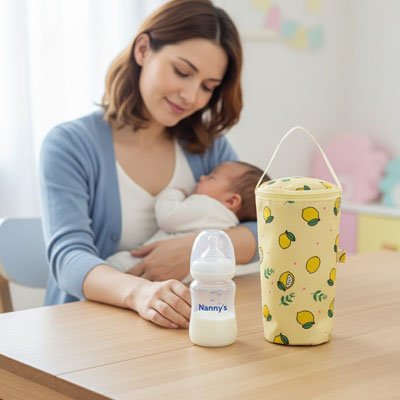 Porte biberon isotherme ergonomique jaune