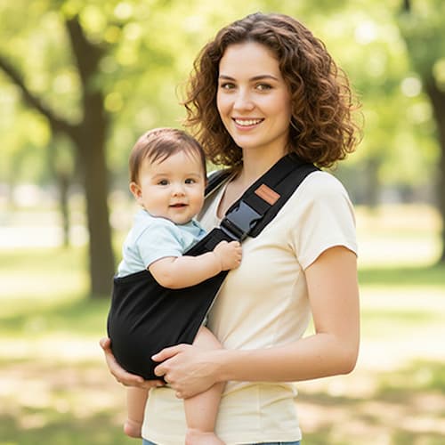 Porte bébé écharpe ergonomique couleur noir